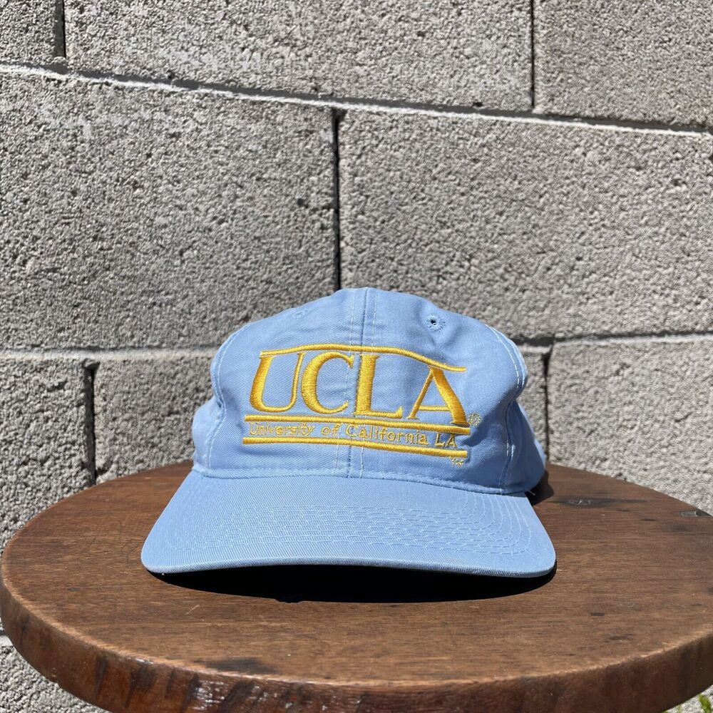 Vintage UCLA Cap The Game Snapback Hat Baby Blue & Yellow Split Bar Cap One Size